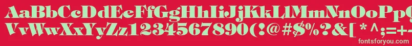 Timpaniheavy Font – Green Fonts on Red Background