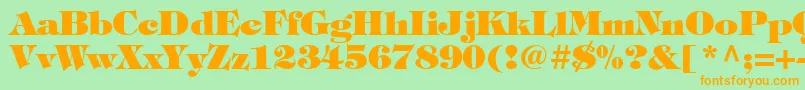 Timpaniheavy Font – Orange Fonts on Green Background