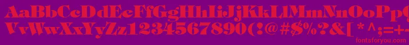 Timpaniheavy Font – Red Fonts on Purple Background