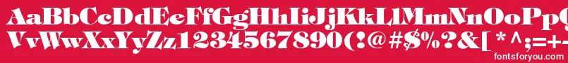 Timpaniheavy Font – White Fonts on Red Background