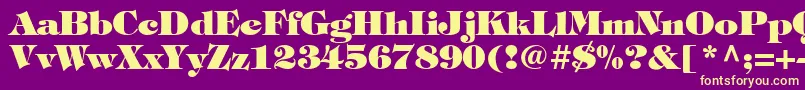 Timpaniheavy Font – Yellow Fonts on Purple Background