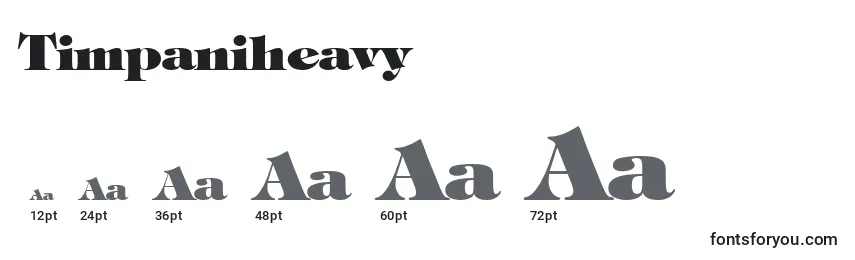 Размеры шрифта Timpaniheavy
