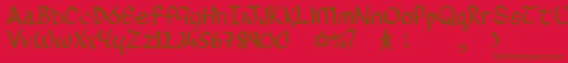 Oconnor-fontti – ruskeat fontit punaisella taustalla