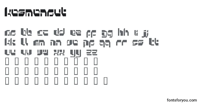 Schriftart Kosmonaut – Alphabet, Zahlen, spezielle Symbole