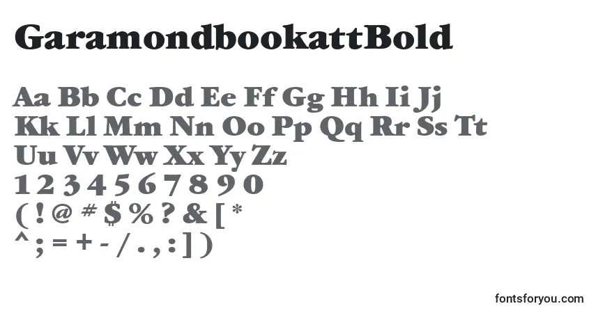 A fonte GaramondbookattBold – alfabeto, números, caracteres especiais