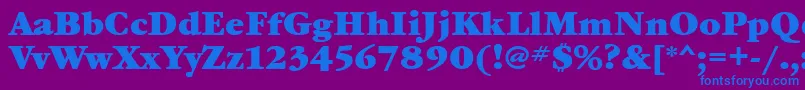 GaramondbookattBold-Schriftart – Blaue Schriften auf violettem Hintergrund