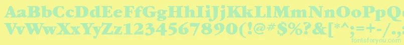 GaramondbookattBold Font – Green Fonts on Yellow Background