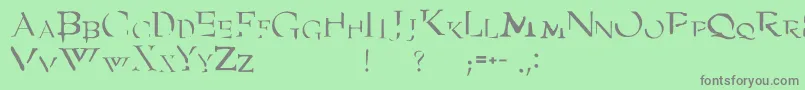 フォントAngel – 緑の背景に灰色の文字