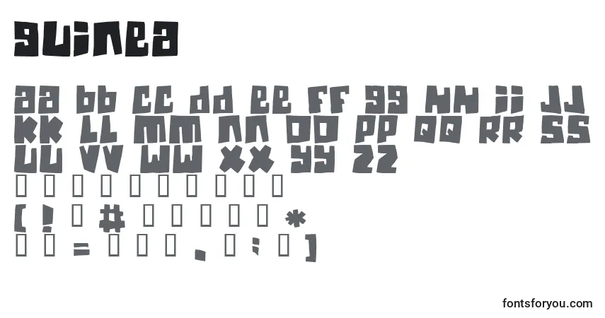 Fuente Guinea - alfabeto, números, caracteres especiales