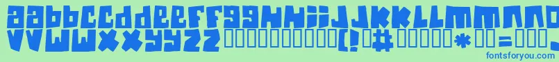 Guinea Font – Blue Fonts on Green Background