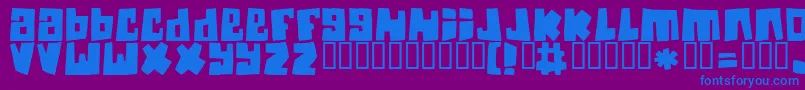 フォントGuinea – 紫色の背景に青い文字