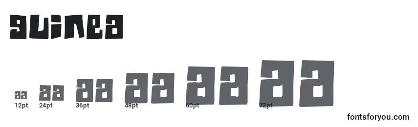 Размеры шрифта Guinea