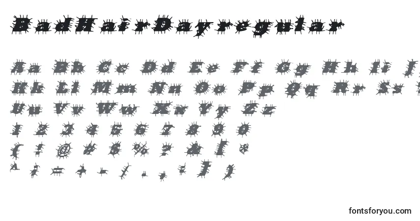 Schriftart BadHairDayregular – Alphabet, Zahlen, spezielle Symbole