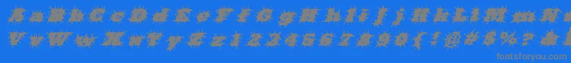 BadHairDayregular-Schriftart – Graue Schriften auf blauem Hintergrund