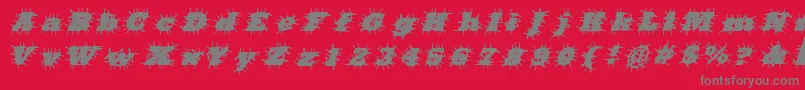 フォントBadHairDayregular – 赤い背景に灰色の文字