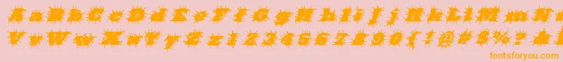 Fonte BadHairDayregular – fontes laranjas em um fundo rosa