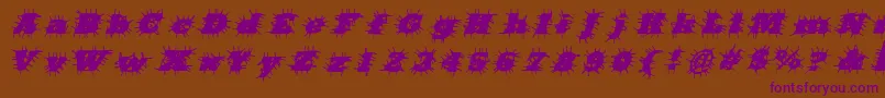 BadHairDayregular Font – Purple Fonts on Brown Background