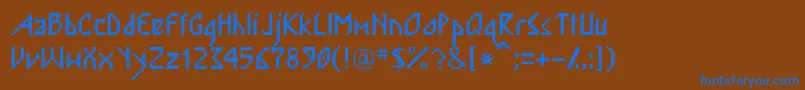 Шрифт Valmarssk – синие шрифты на коричневом фоне