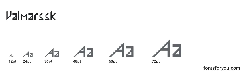 Размеры шрифта Valmarssk
