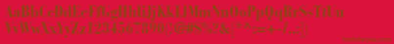 BauerbodonistdBoldcond Font – Brown Fonts on Red Background