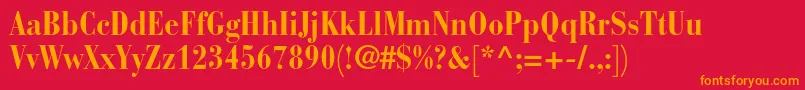 BauerbodonistdBoldcond Font – Orange Fonts on Red Background
