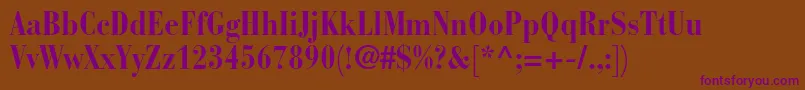 BauerbodonistdBoldcond Font – Purple Fonts on Brown Background