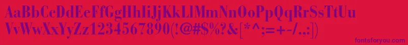 BauerbodonistdBoldcond Font – Purple Fonts on Red Background
