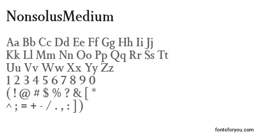 characters of nonsolusmedium font, letter of nonsolusmedium font, alphabet of  nonsolusmedium font