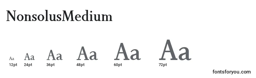 sizes of nonsolusmedium font, nonsolusmedium sizes