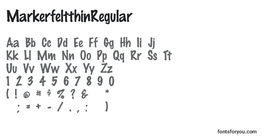 characters of markerfeltthinregular font, letter of markerfeltthinregular font, alphabet of  markerfeltthinregular font