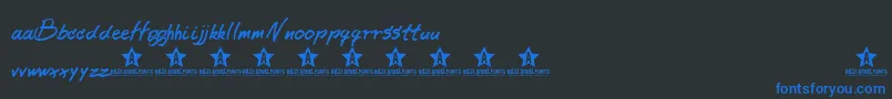 BeernoteTrial Font – Blue Fonts on Black Background