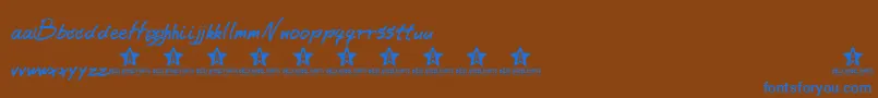 BeernoteTrial Font – Blue Fonts on Brown Background