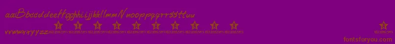 フォントBeernoteTrial – 紫色の背景に茶色のフォント