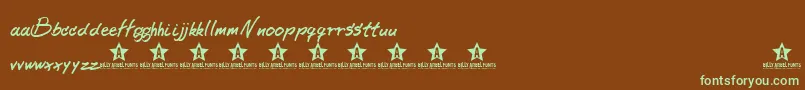 Шрифт BeernoteTrial – зелёные шрифты на коричневом фоне