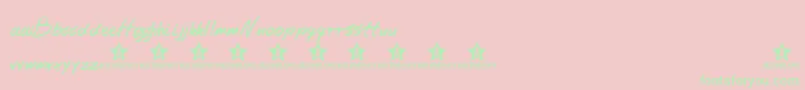 BeernoteTrial Font – Green Fonts on Pink Background
