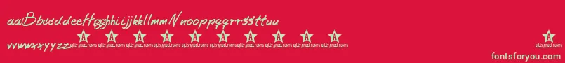 Czcionka BeernoteTrial – zielone czcionki na czerwonym tle