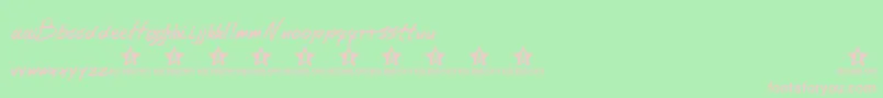 フォントBeernoteTrial – 緑の背景にピンクのフォント