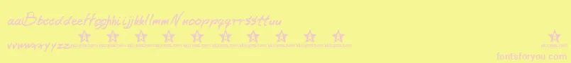 BeernoteTrial Font – Pink Fonts on Yellow Background