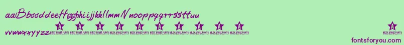 BeernoteTrial Font – Purple Fonts on Green Background