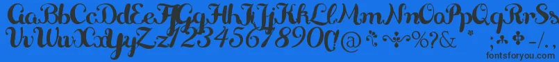 Delikatessen Font – Black Fonts on Blue Background