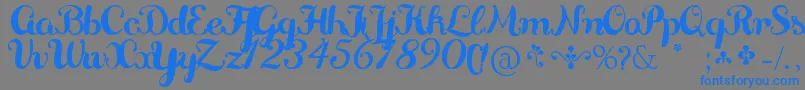 Delikatessen Font – Blue Fonts on Gray Background