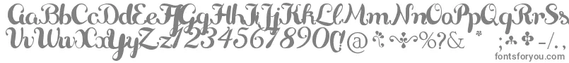 Delikatessen-fontti – harmaat kirjasimet valkoisella taustalla