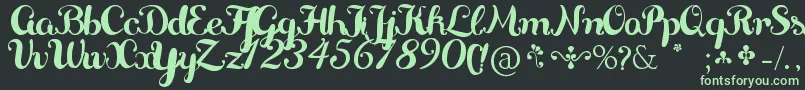 Fonte Delikatessen – fontes verdes em um fundo preto