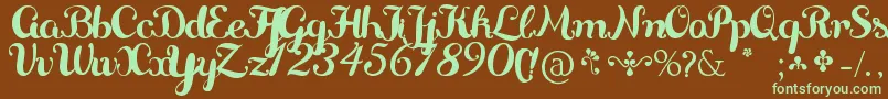 Шрифт Delikatessen – зелёные шрифты на коричневом фоне