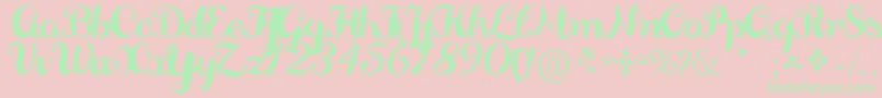 Шрифт Delikatessen – зелёные шрифты на розовом фоне