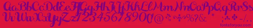 Delikatessen Font – Purple Fonts on Red Background