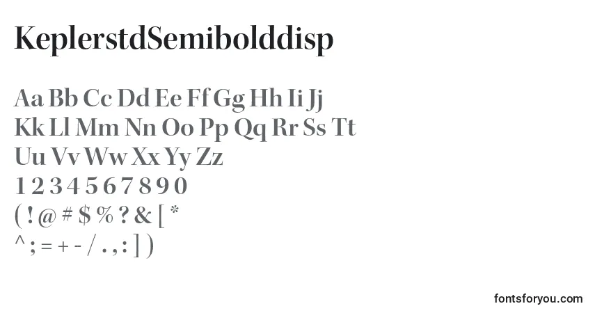 A fonte KeplerstdSemibolddisp – alfabeto, números, caracteres especiais
