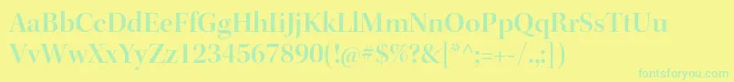 fuente KeplerstdSemibolddisp – Fuentes Verdes Sobre Fondo Amarillo