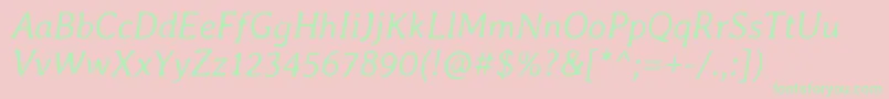 AverialibreLightitalic Font – Green Fonts on Pink Background