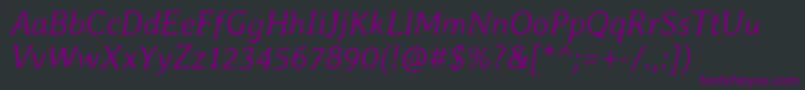 Шрифт AverialibreLightitalic – фиолетовые шрифты на чёрном фоне